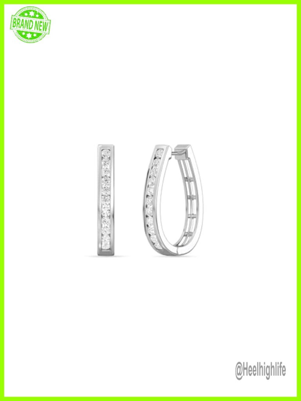Gilded Lab-Grown Diamond Channel Set Hoop Earrings 925 Sterling Silver 14KT